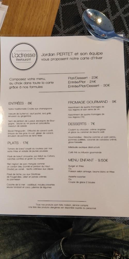 L'Adresse Restaurant - Menu Image 3